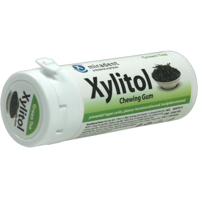 MIRADENT Xylitol Chewing Gum grüner Tee