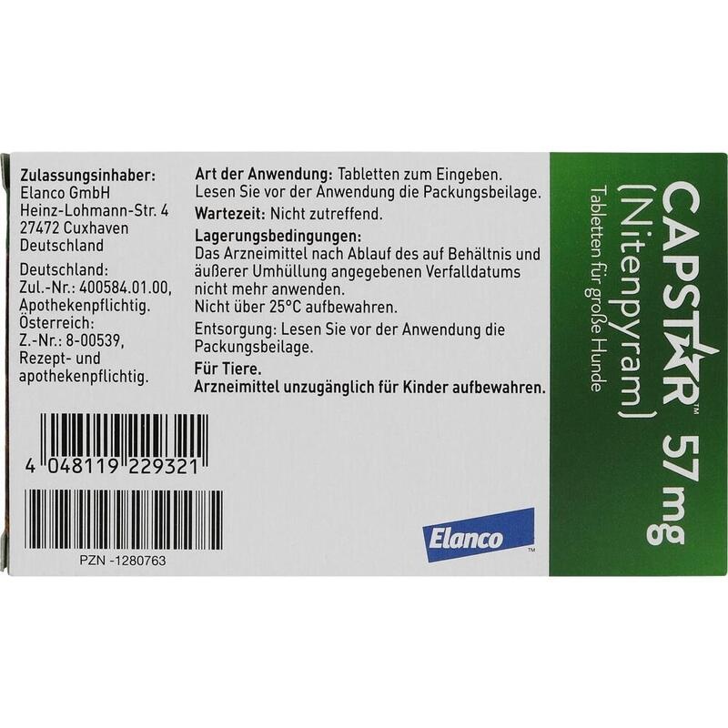 CAPSTAR 57 mg Tabletten f.große Hunde