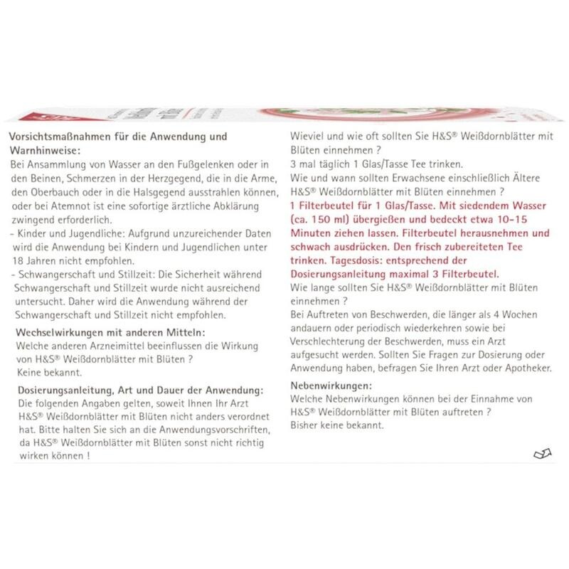 H&S Weißdornblätter mit Blüten Filterbeutel