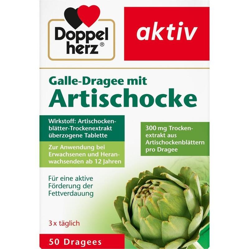 DOPPELHERZ Galle-Dragee mit Artischocke