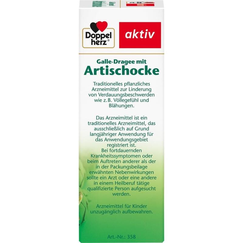 DOPPELHERZ Galle-Dragee mit Artischocke