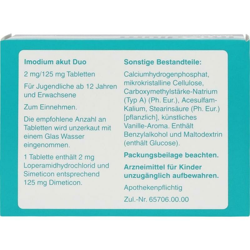 IMODIUM akut Duo 2 mg/125 mg Tabletten