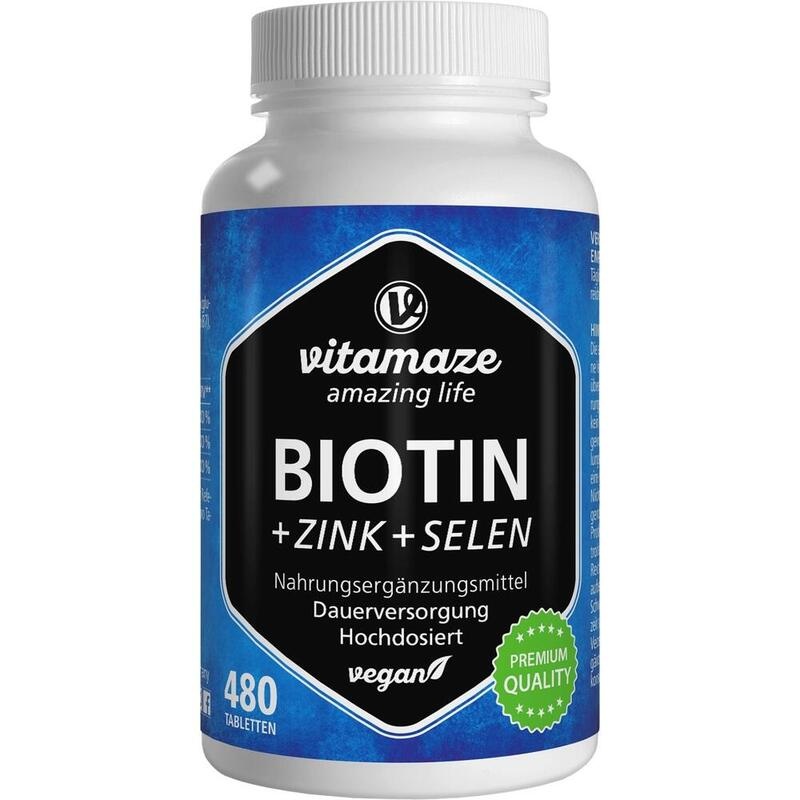 BIOTIN 10 mg hochdosiert+Zink+Selen Tabletten