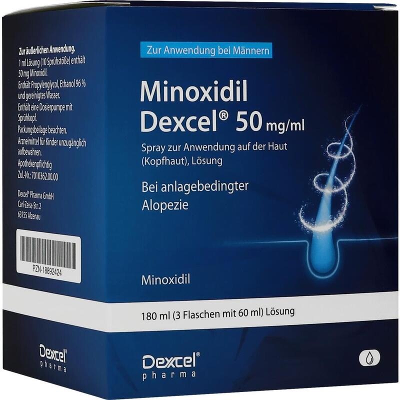 MINOXIDIL Dexcel 50 mg/ml Spray z.Anw.a.d.Kopfhaut